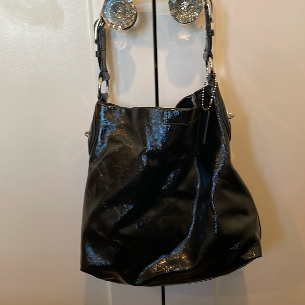 Coach patent leather shoulder bag